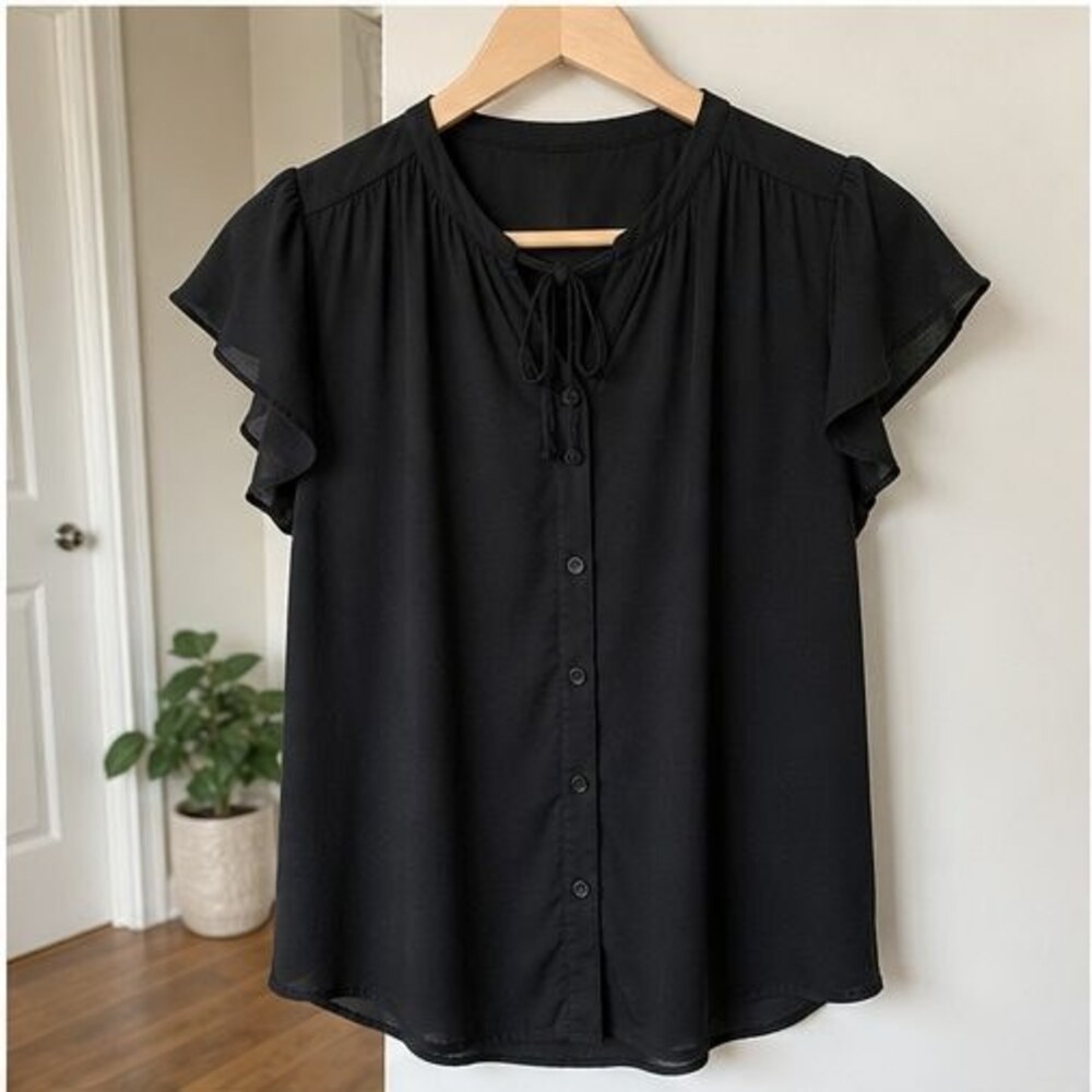Black Wrap Blouse